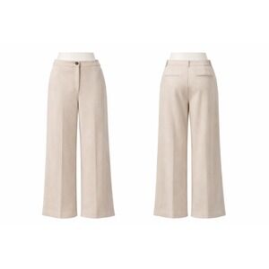 Ann Taylor Kate Women's Faux Suede Wide Leg Pants Cream High Rise Size XL